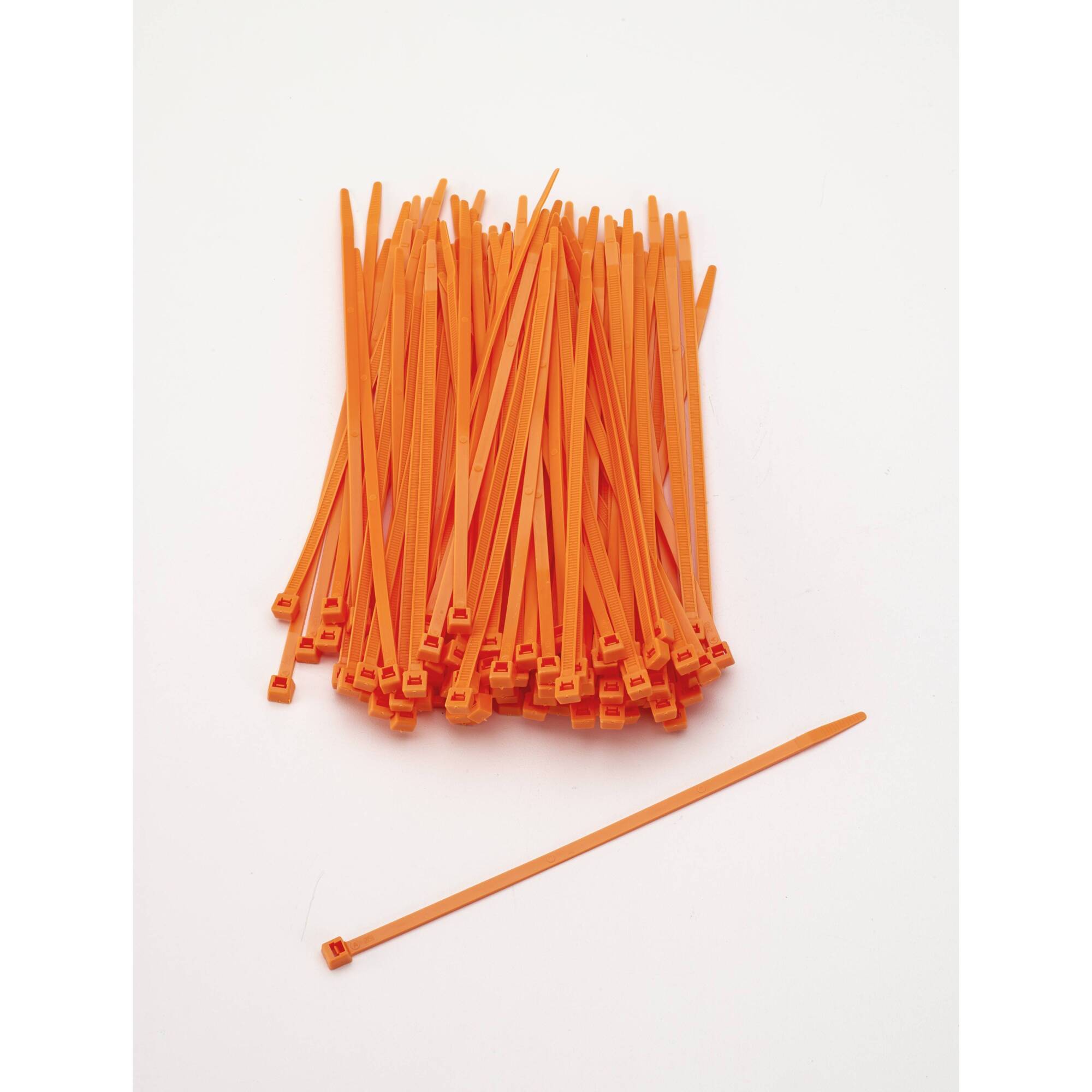 Mutual Industries 14970-145-7 7" Locking Ties Neon Orange 100/Bag